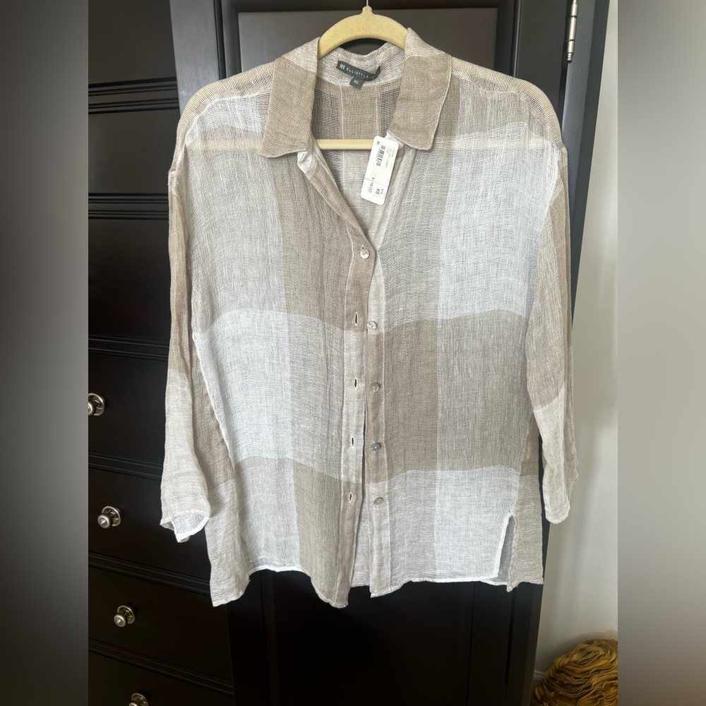 Gauzy white and cream button up